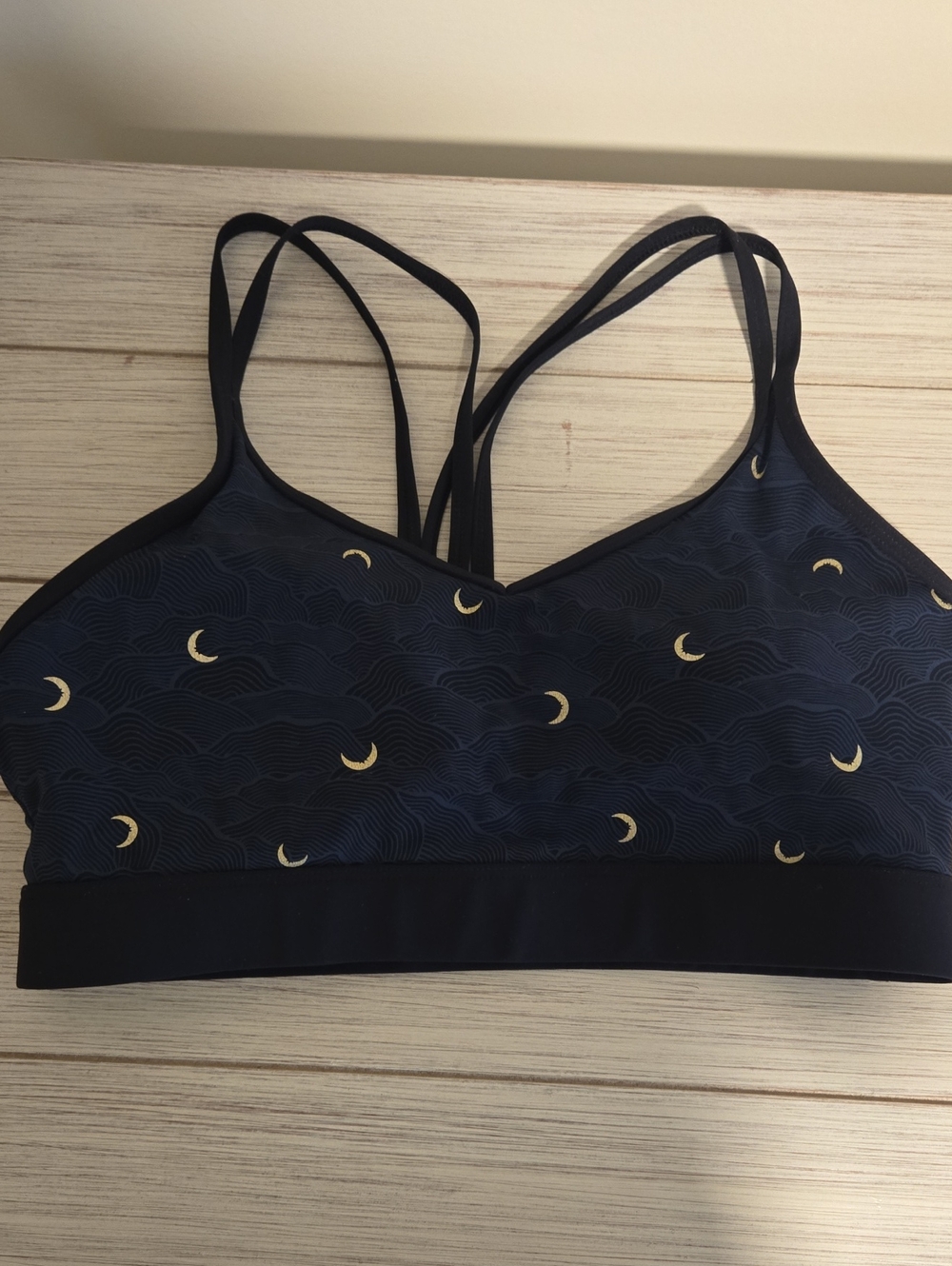 ZYIA Navy Bralette with Gold Moon Print